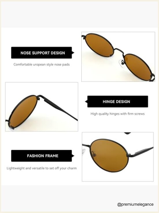 Oval Retro Polarized Sunglasses UV400 Metal Frame Unisex main image 6